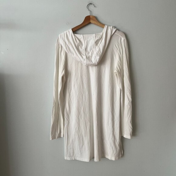 Coolibar UPF UV Sun Protection White Hooded Swim Cover Women's Size Large - Picture 7 of 9